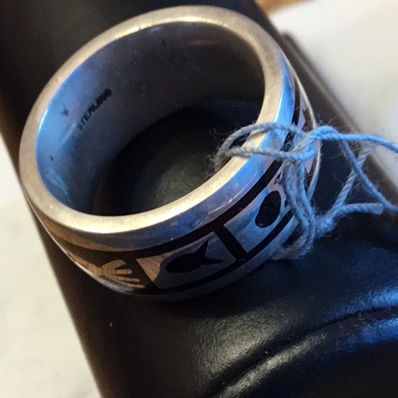 NWT Native 925 Stamped 12 Men Ring Designer Stunning beautiful design one of - Picture 5 of 6